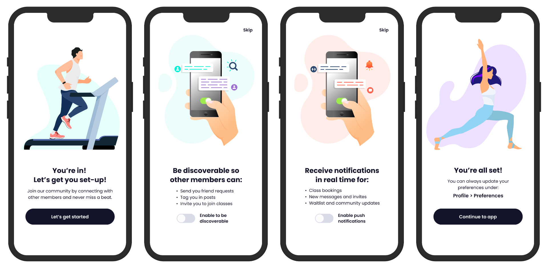 Default onboarding screens